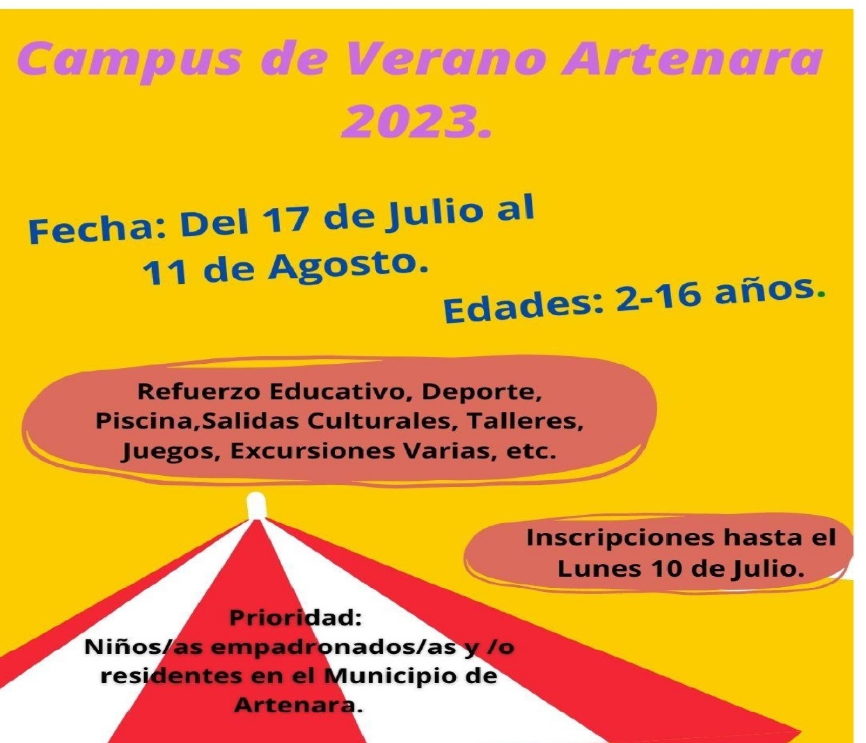 Campus de Verano Artenara 2023. Del 17 de Julio al 11 de Agosto.