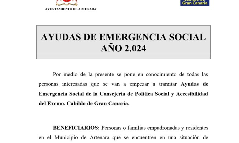 AYUDAS DE EMERGENCIA SOCIAL 2024.