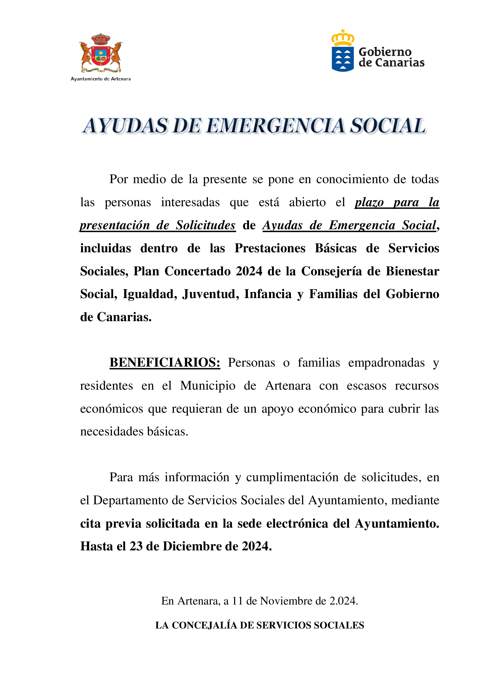 Ayudas de Emergencia Social