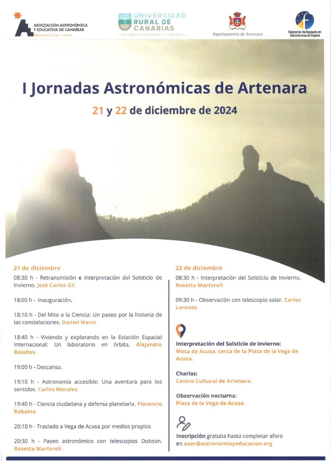 I Jornadas Astronómicas de Artenara