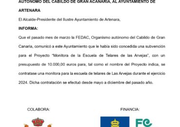 Publicidad Subvención concedida por la FEDAC