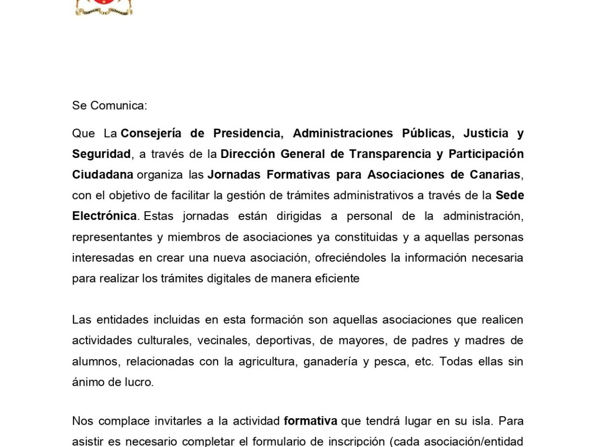 Jornadas Formativas para Asociaciones de Canarias